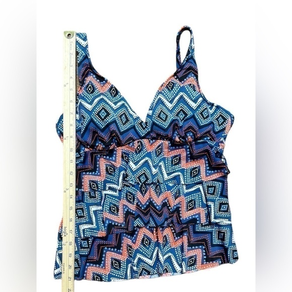 Tankini Tribal Geometric Pattern Tiered Ruffled Colorful womens xsmall kids 12 - Picture 11 of 11